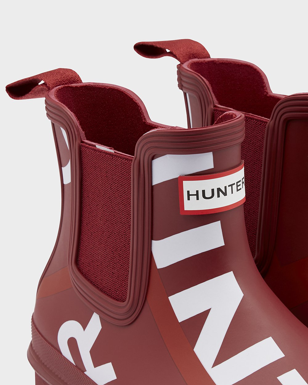 Botas Chelsea Hunter Feminina Cinzentas Vermelhas - Original Exploded Logo - 06QFNDCEA